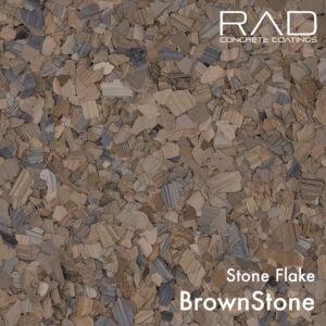 brown stone flake epoxy floor covering for garages and basements - sample