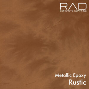Rustic brown metallic epoxy garage floor coating