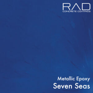 Deep blue metallic epoxy floor coating sample color