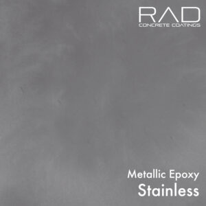 Stainless steel colored metallic epoxy floor coating