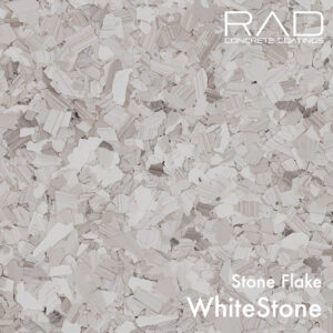 white stone flake epoxy floor covering